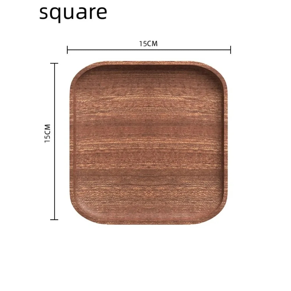 Plateau à Café en Bois Noyer Ovale et Rectangulaire