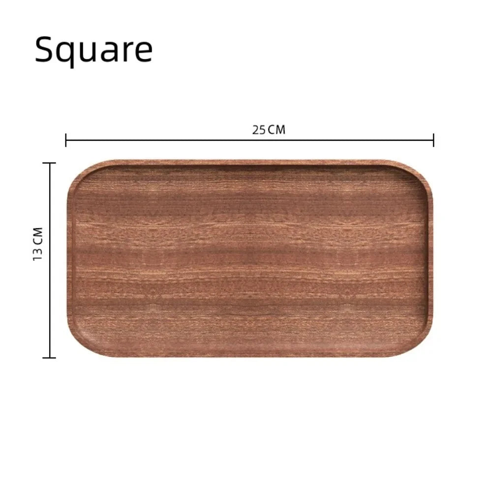 Plateau à Café en Bois Noyer Ovale et Rectangulaire