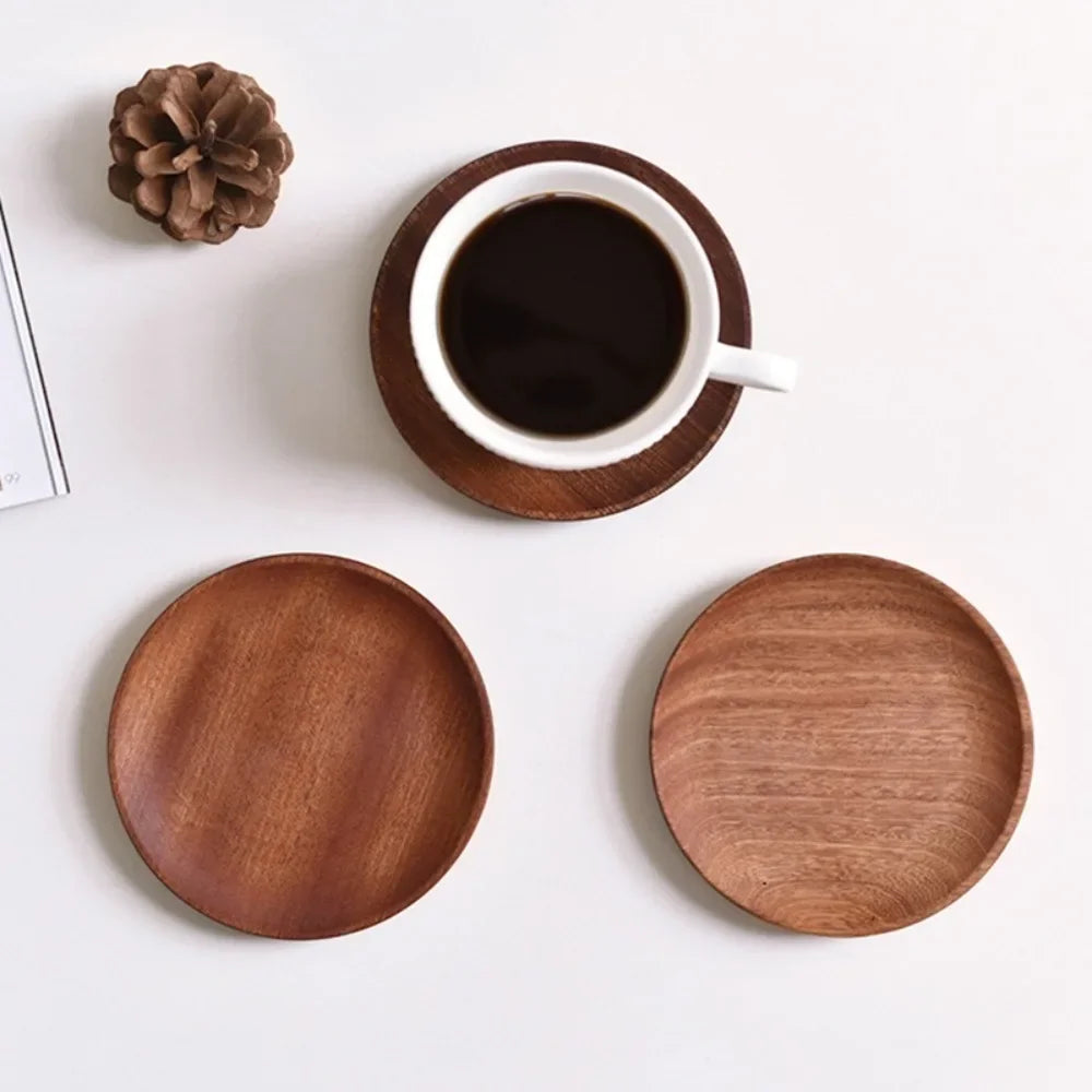 Plateau à Café en Bois Noyer Ovale et Rectangulaire