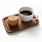 Plateau à Café en Bois Noyer Ovale et Rectangulaire
