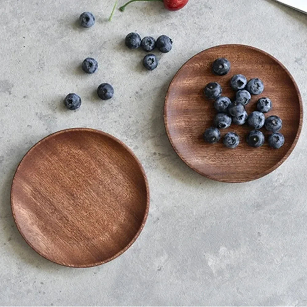 Plateau à Café en Bois Noyer Ovale et Rectangulaire