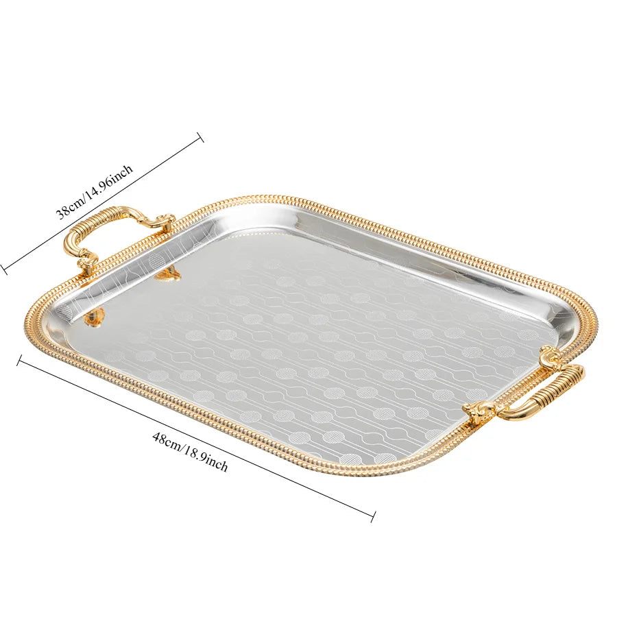Plateau De Luxe Électroplaqué Pour Déco Et Service