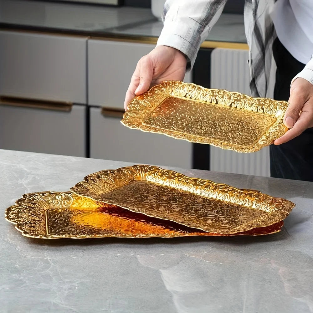 Plateau De Service En Fonte Motif Géométrique
