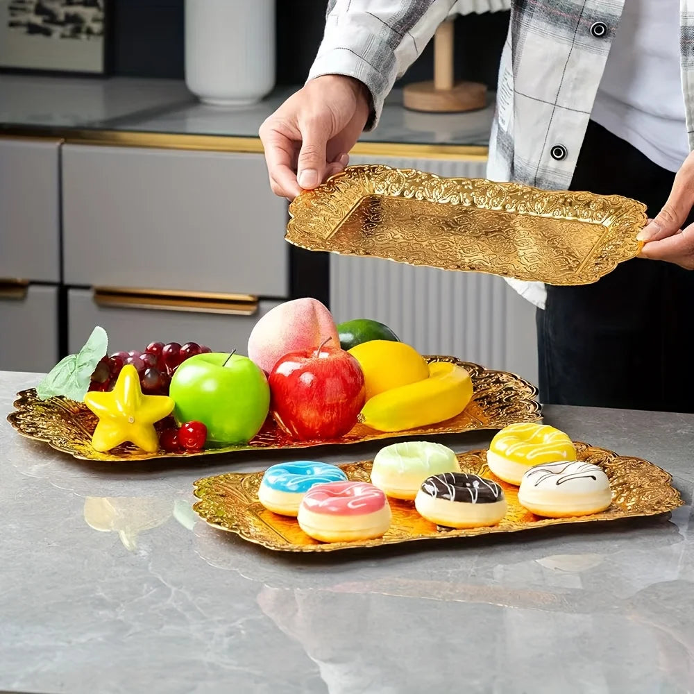 Plateau De Service En Fonte Motif Géométrique — photo 3