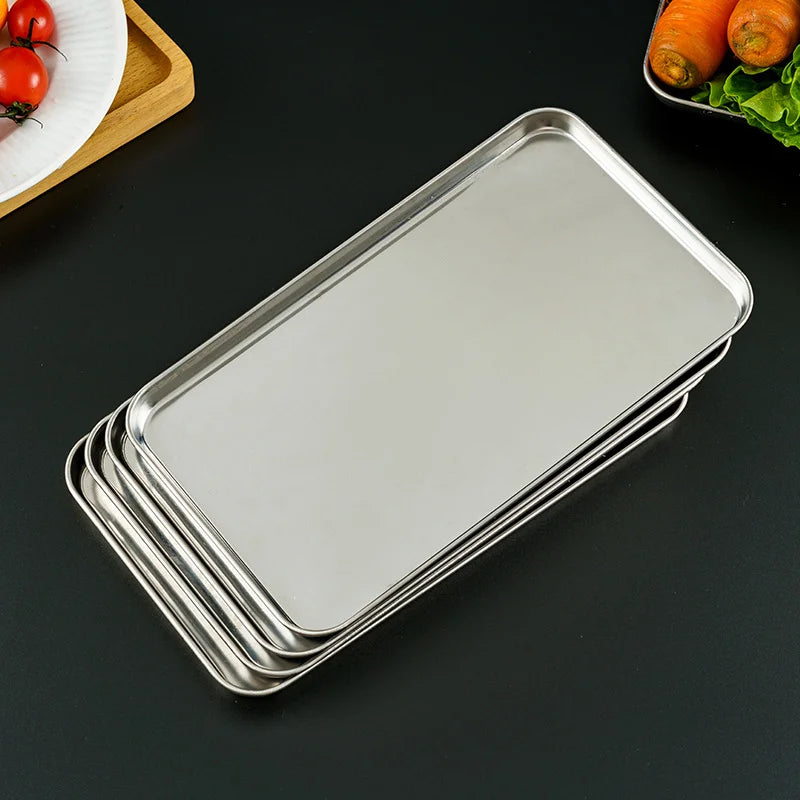 Plateau De Service Rectangulaire En Acier Inoxydable — photo 2