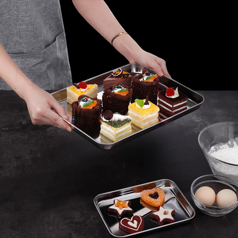 Plateau De Service Rectangulaire En Acier Inoxydable — photo 8