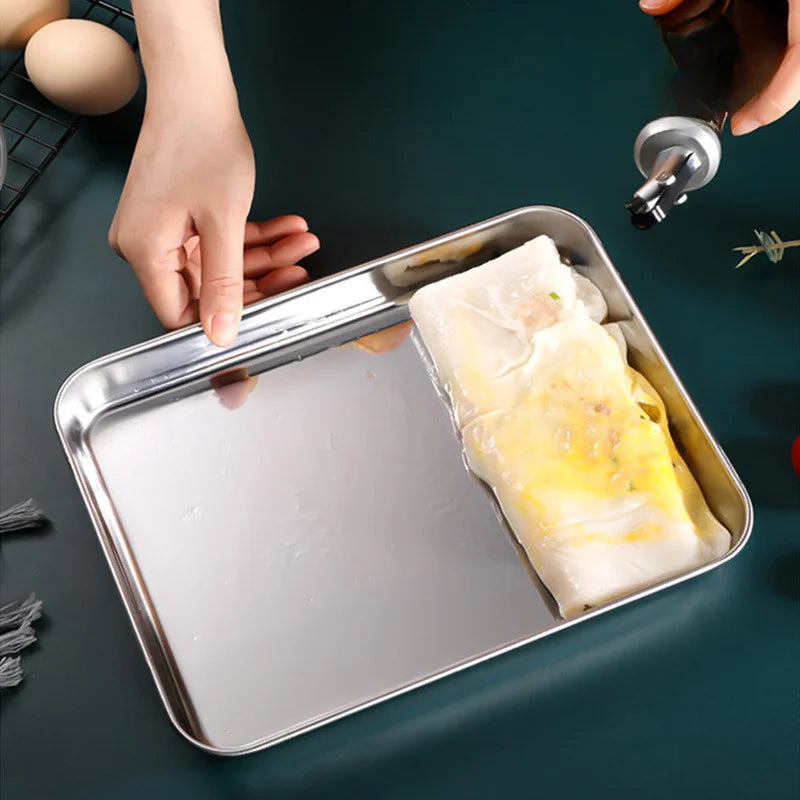 Plateau De Service Rectangulaire En Acier Inoxydable — photo 10
