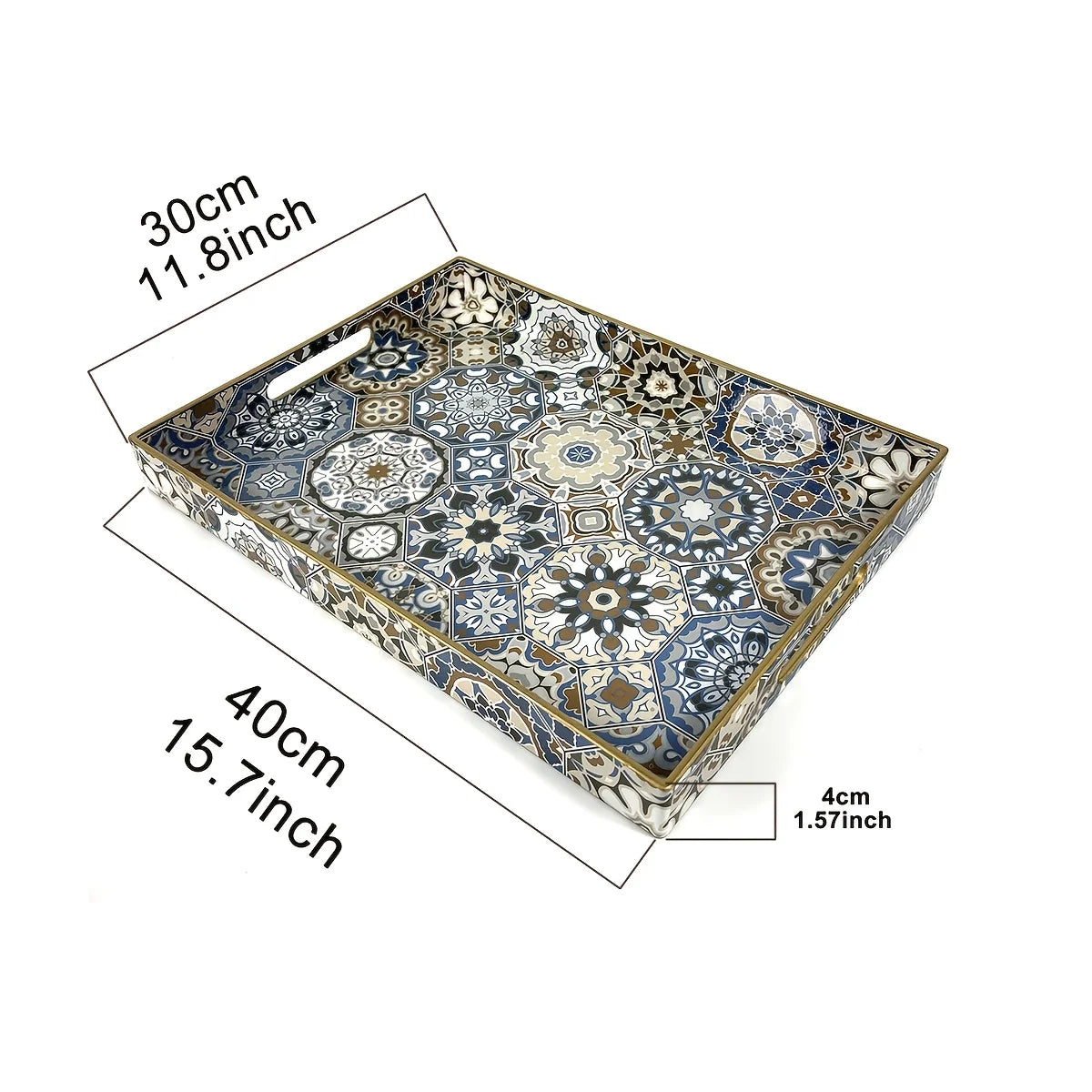 Plateau de Service Rectangulaire en Plastique Bohème — Grande Taille - 1 pièce, photo 10