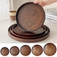 Plateau de Service Rond de Bois Style Vintage