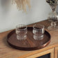 Plateau de Service Rond de Bois Style Vintage