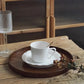 Plateau de Service Rond de Bois Style Vintage