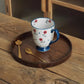 Plateau de Service Rond de Bois Style Vintage