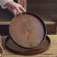 Plateau de Service Rond de Bois Style Vintage