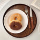 Plateau de Service Rond de Bois Style Vintage