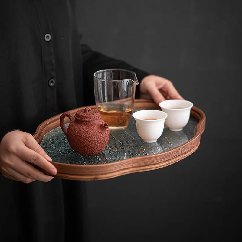 Plateau De Thé Rétro En Verre Trempé — photo 2