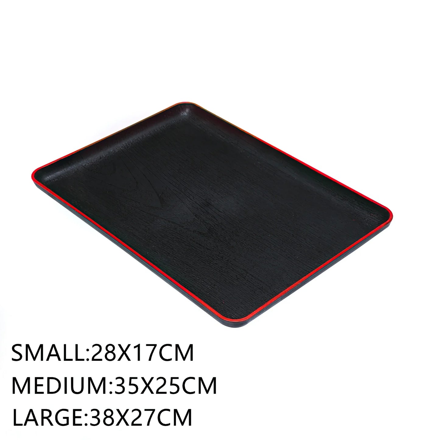 Plateau Rectangulaire en Plastique Effet Bois Style Japonais