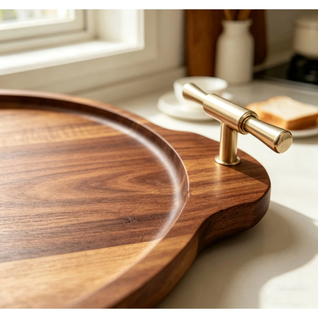 Plateau Rond en Bois d'Acacia — photo 4