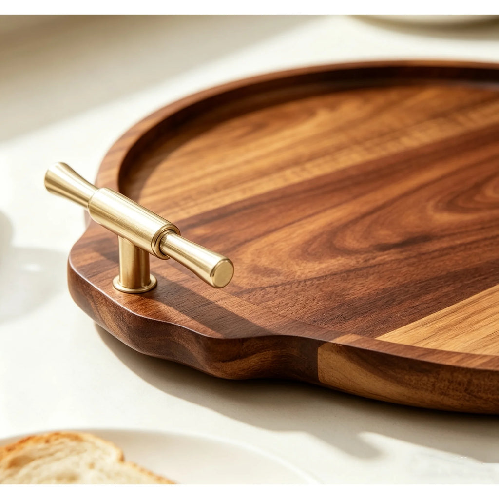 Plateau Rond en Bois d'Acacia — photo 5