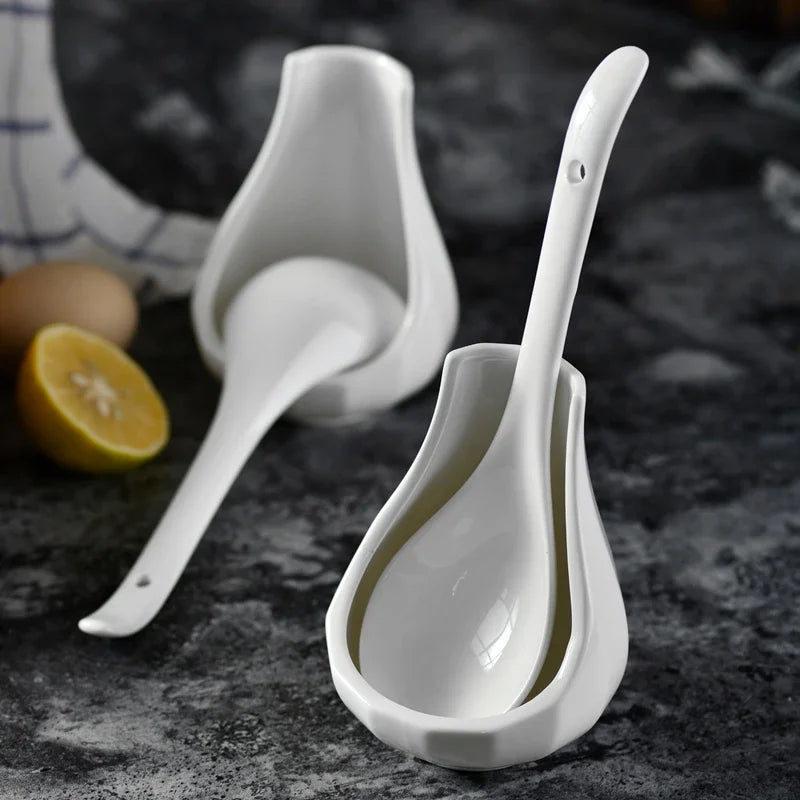 Porte-Cuillère En Céramique Décoratif Pour Cuisine