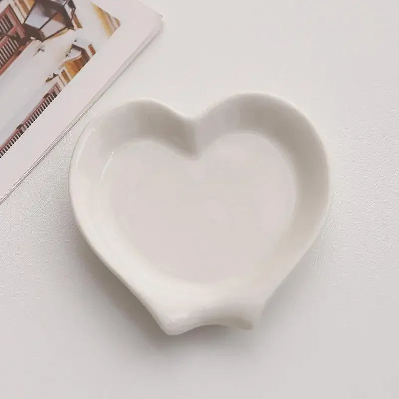 Porte-Cuillère En Céramique En Forme De Cœur Image