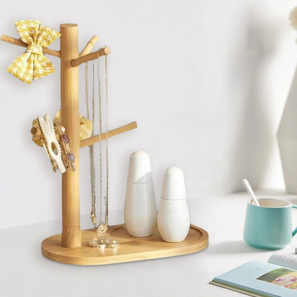 Porte-Tasse en Bambou avec Crochets pour Cuisine