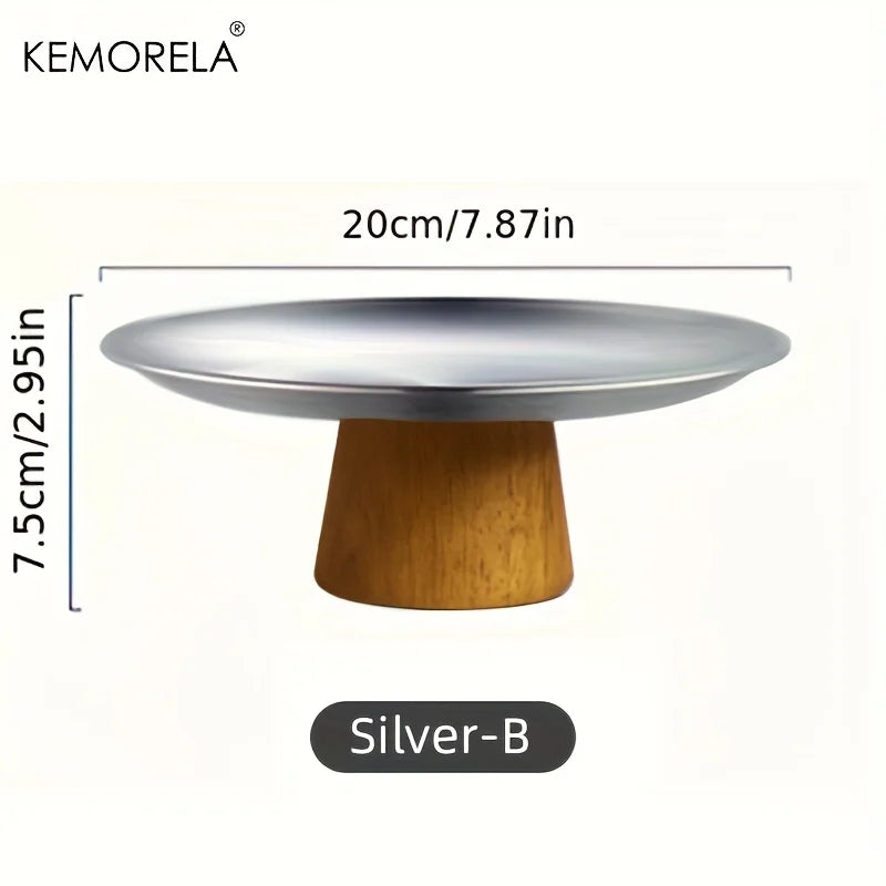 Présentoir À Gâteaux En Acier Inoxydable Et Bois — Argent-B, photo 10