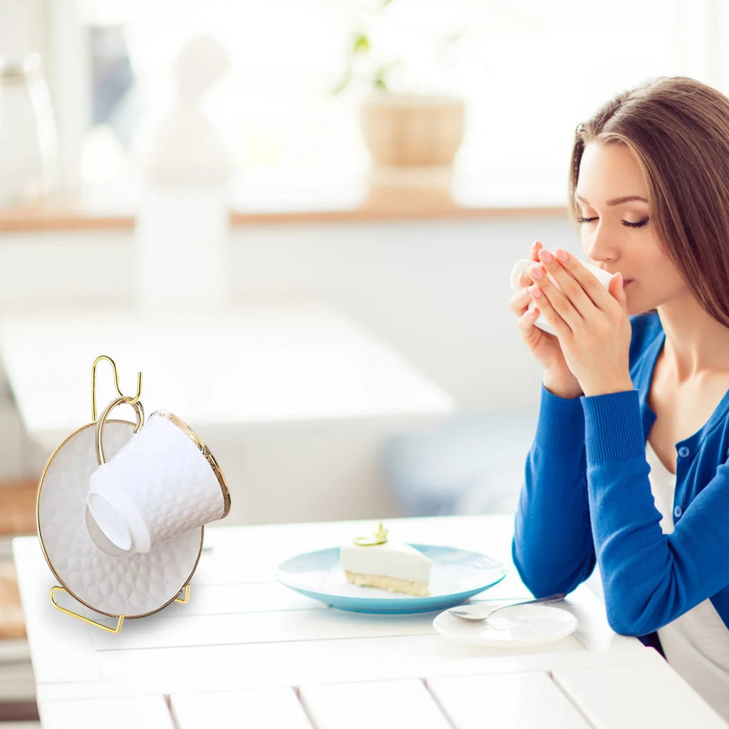 Présentoir De Tasses Et Soucoupes En Métal Vintage