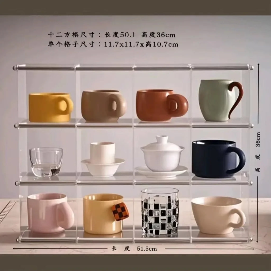 Présentoir en Acrylique Pour Tasses et Service à Thé