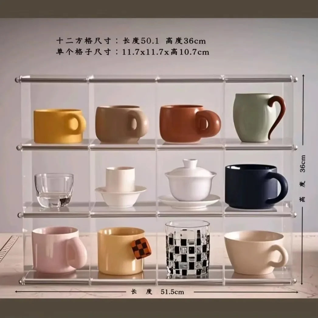 Présentoir en Acrylique Pour Tasses et Service à Thé