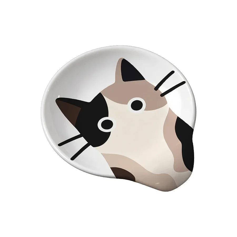 Repose-Cuillère Chat en Céramique Multicolore