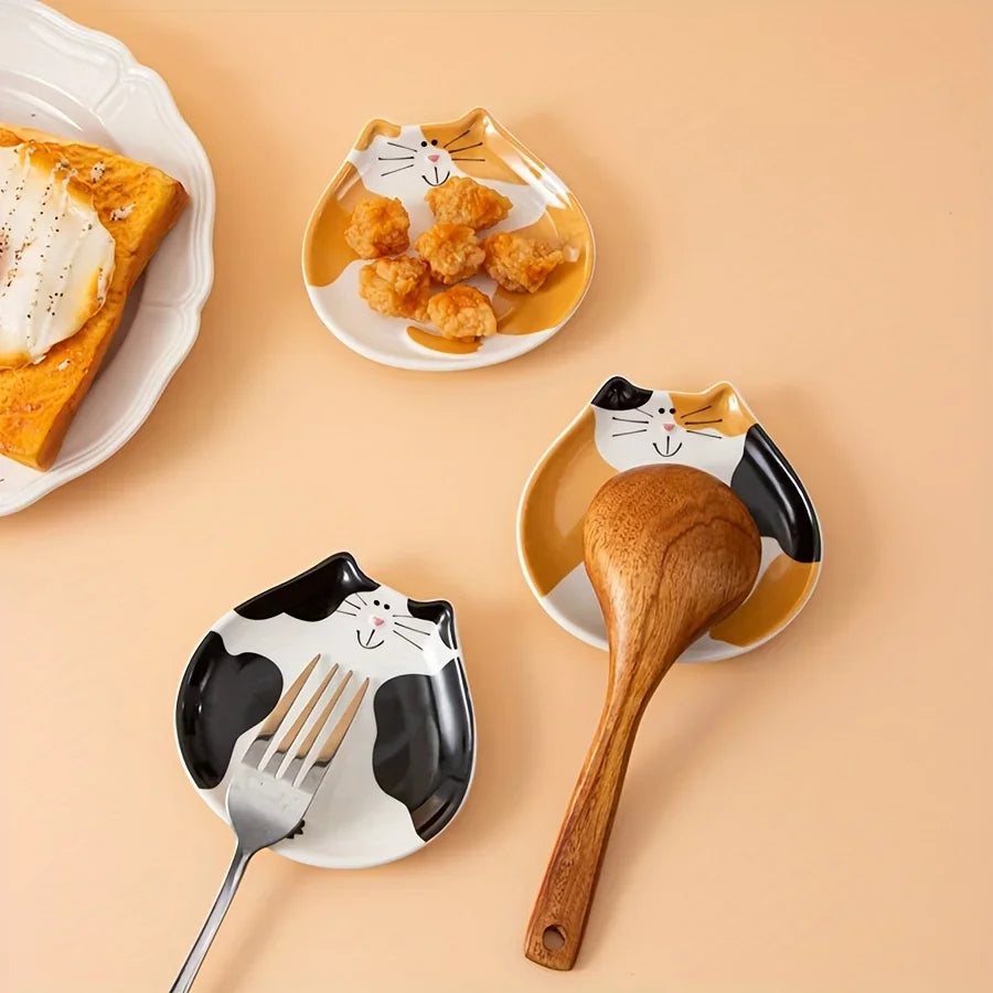 Repose-Cuillère Chat En Céramique Pour Cuisine Image