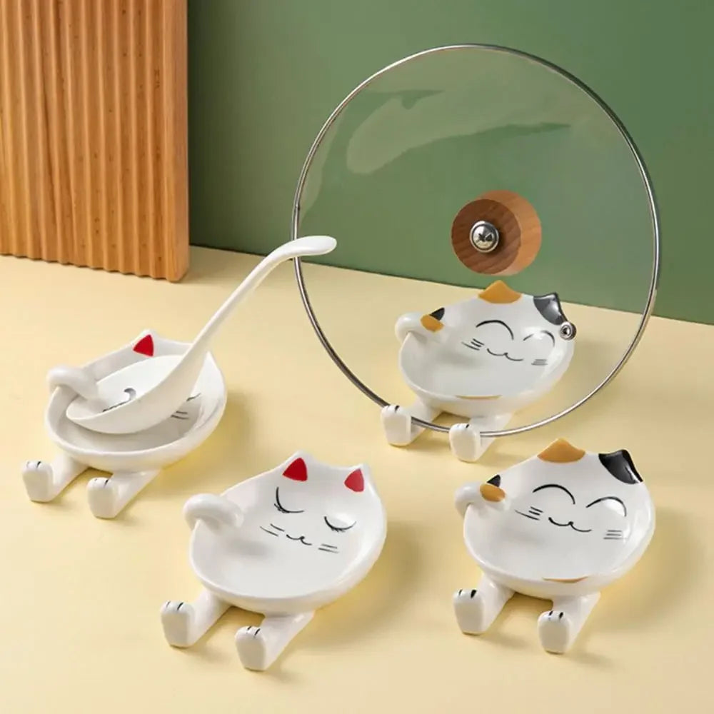 Repose-Cuillère Chat en Céramique