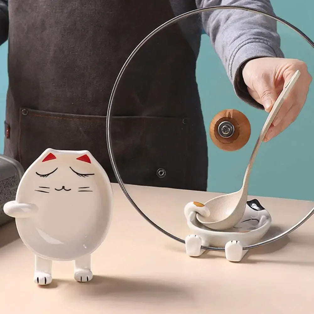 Repose-Cuillère Chat en Céramique