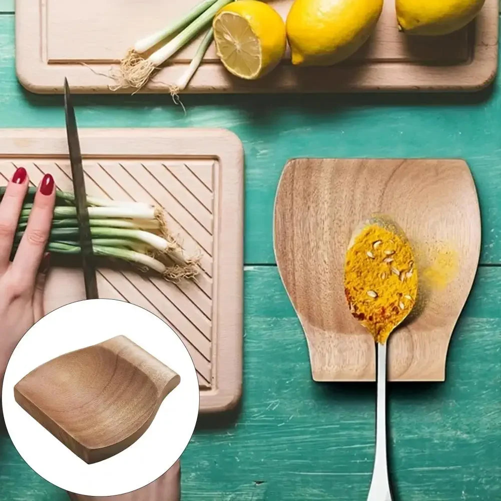 Repose-Cuillère en Bois d’Acacia pour Cuisine