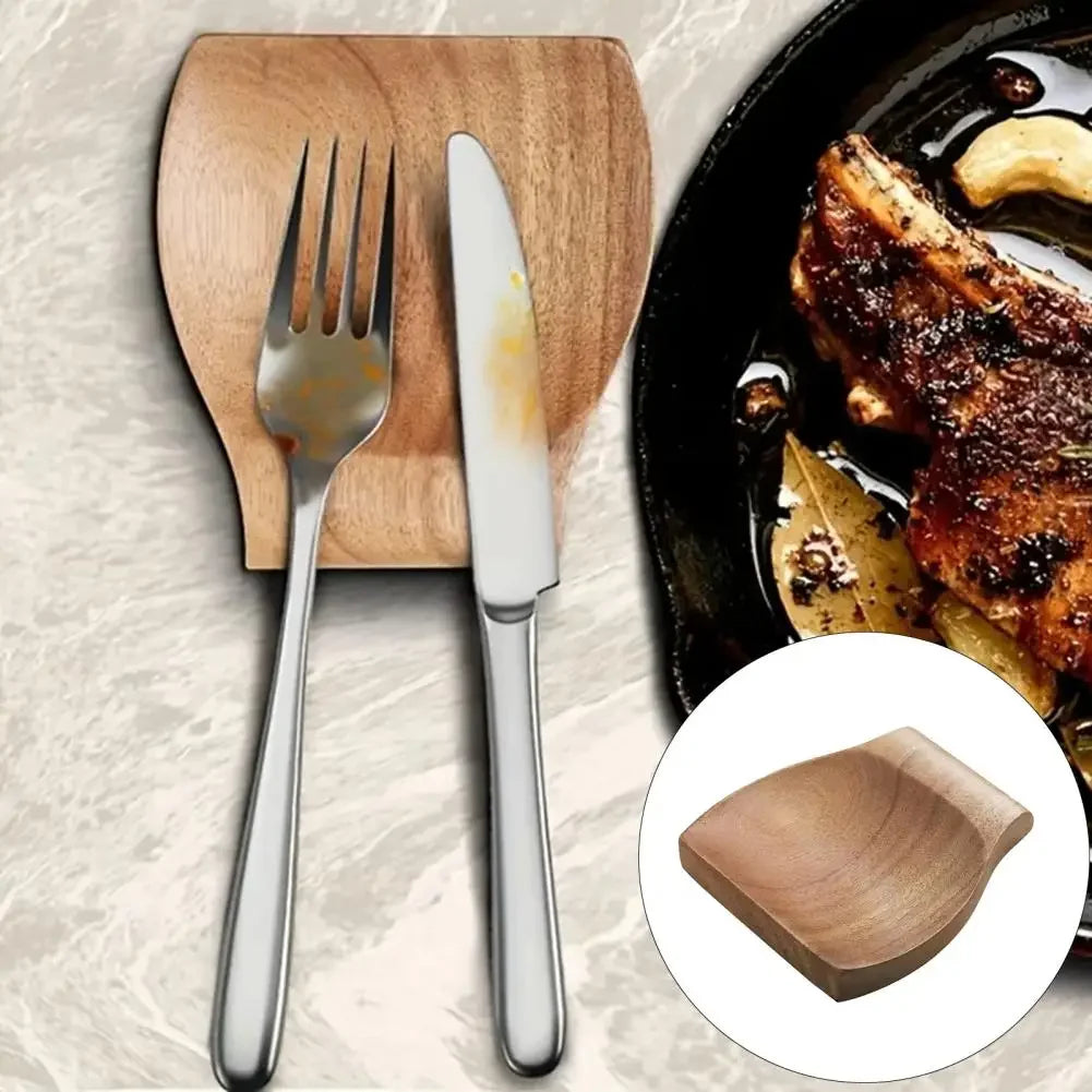 Repose-Cuillère en Bois d’Acacia pour Cuisine