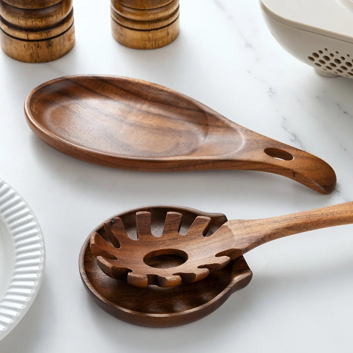 Repose-Cuillère en Bois pour Cuisine Image