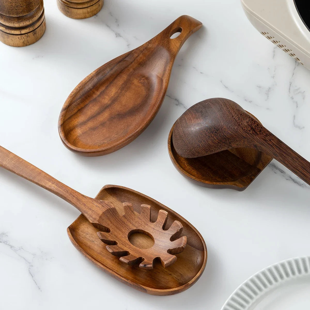 Repose-Cuillère en Bois pour Cuisine Image
