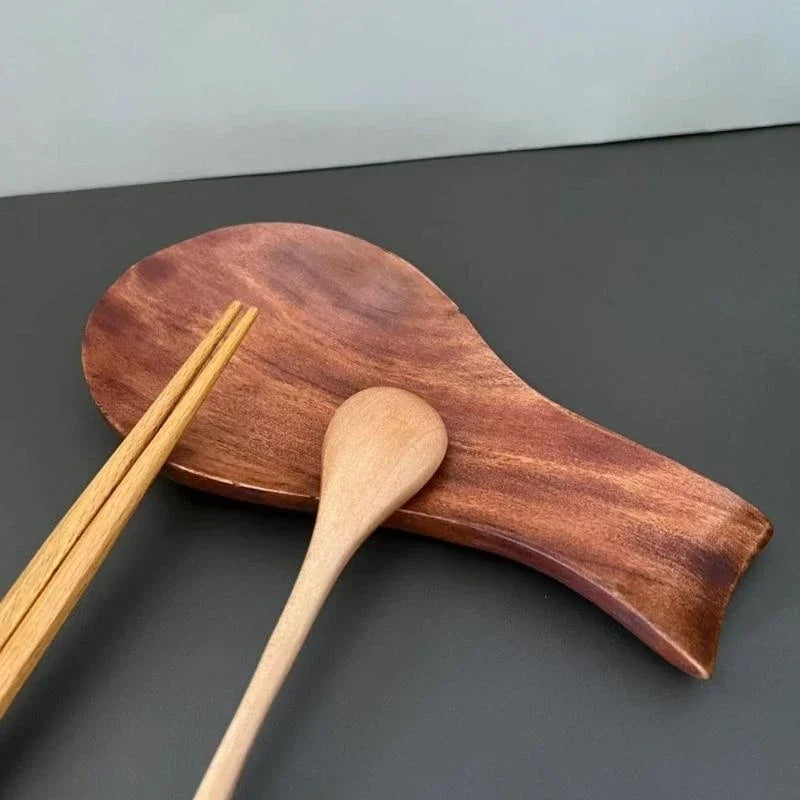 Repose-Cuillère En Bois Style Japonais