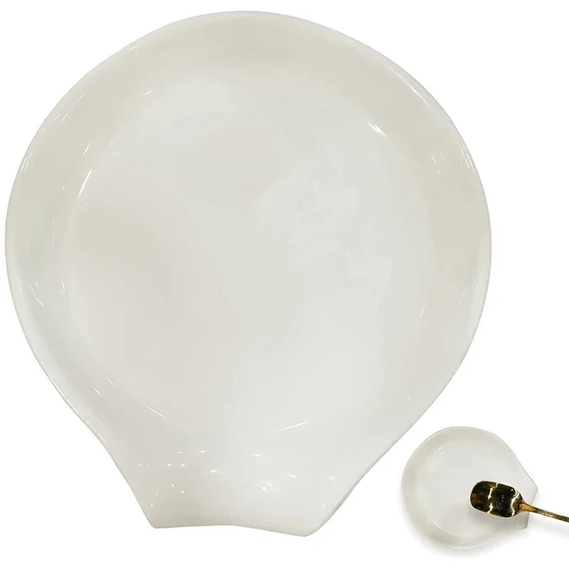 Repose-Cuillère En Céramique Blanche Pour Cuisine