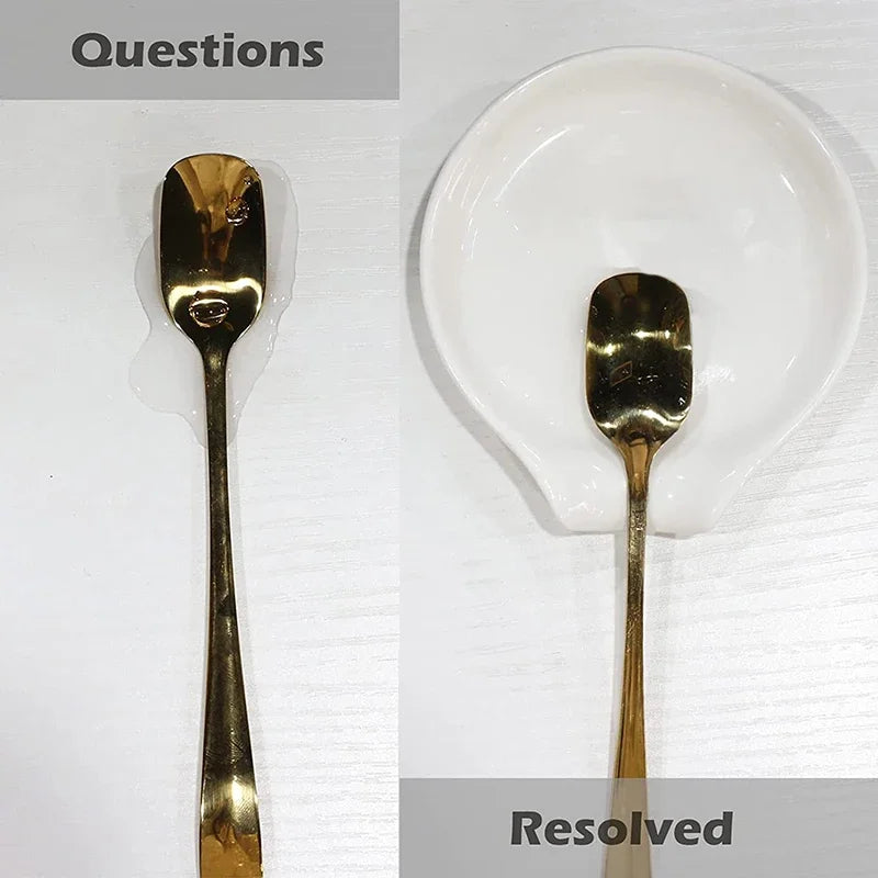 Repose-Cuillère En Céramique Blanche Pour Cuisine