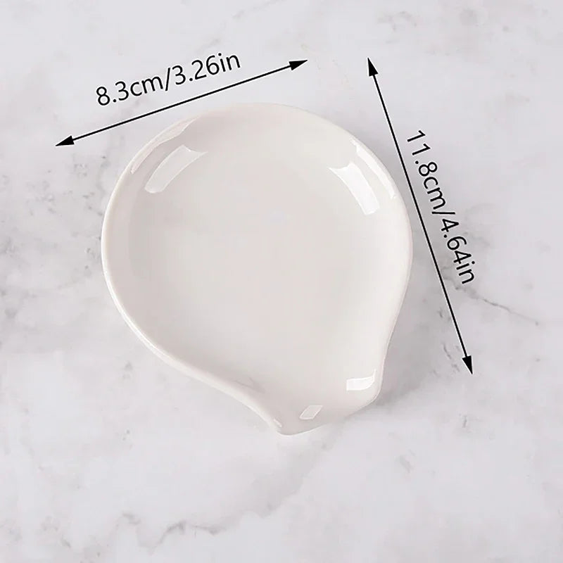Repose-Cuillère En Céramique Blanche Pour Cuisine