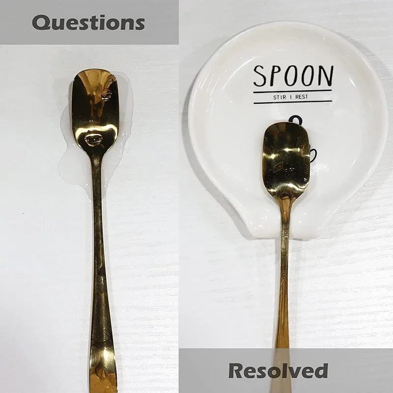 Repose-Cuillère En Céramique Blanche Pour Cuisine Image