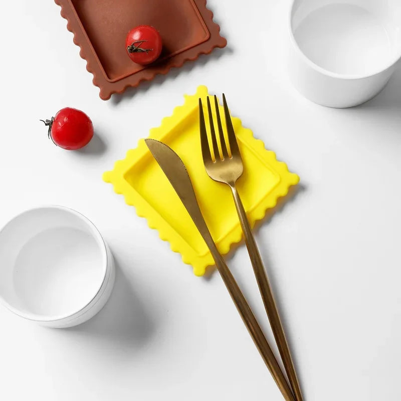 Repose-Cuillère en Silicone Mignon Résistant à la Chaleur