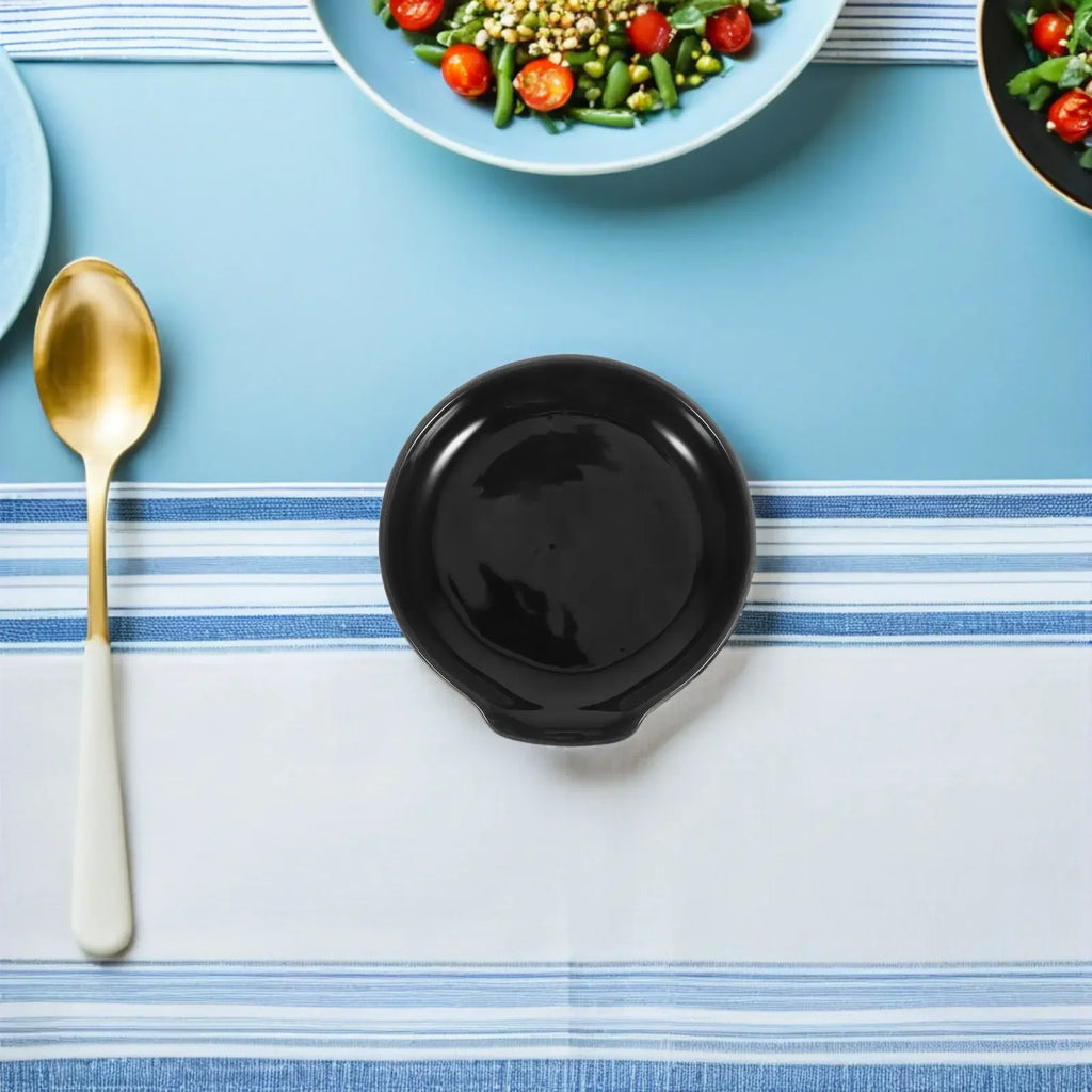 Repose-Cuillères En Céramique Noir Pour Cuisine