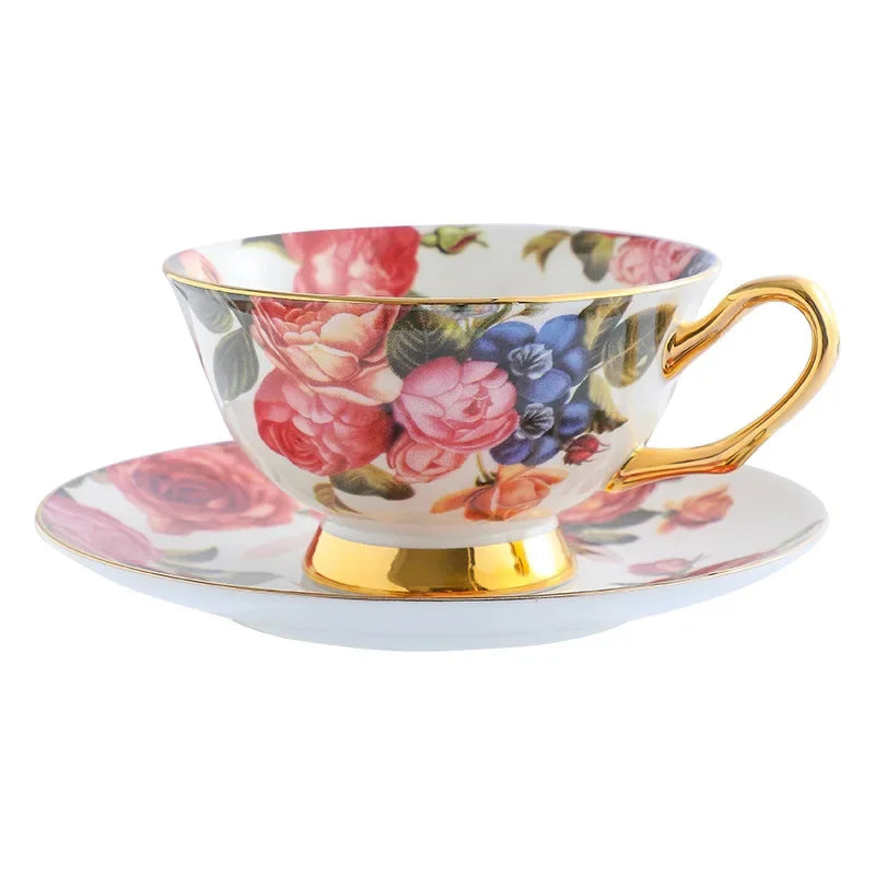 Service à Thé en Porcelaine Fine Style Rustique