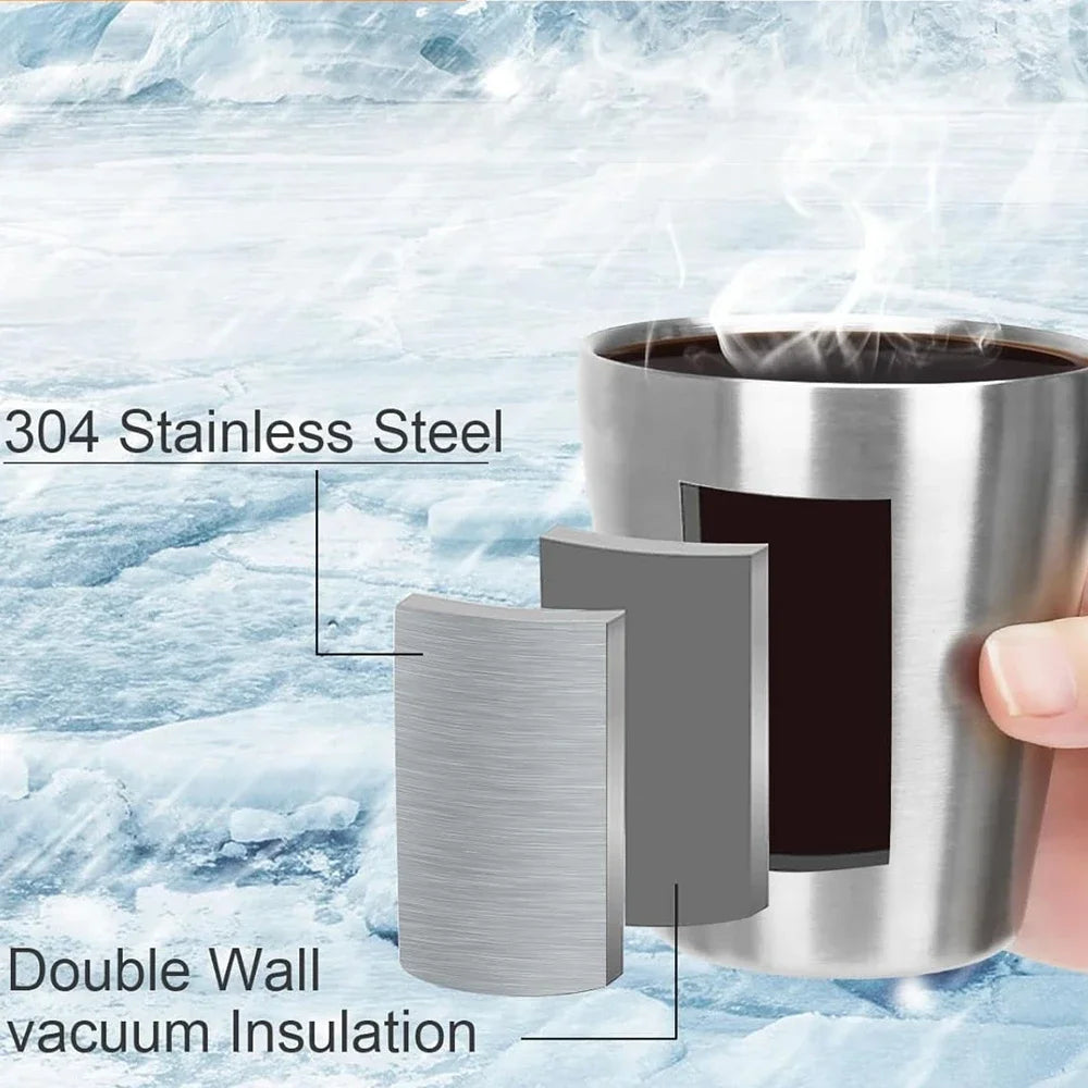Set De 3 Tasses Empilables En Acier Inoxydable 304