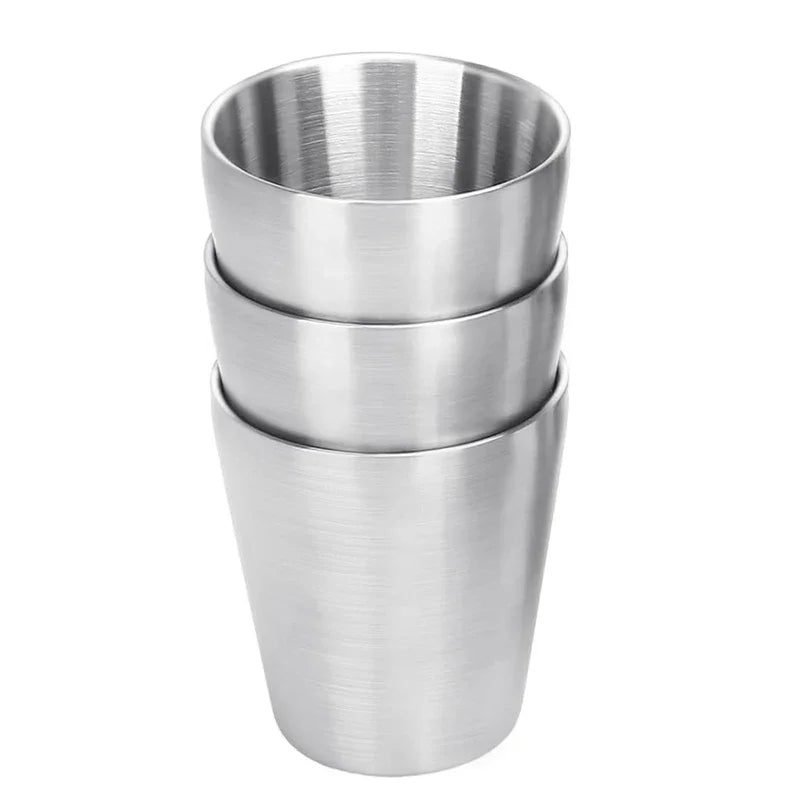Set De 3 Tasses Empilables En Acier Inoxydable 304