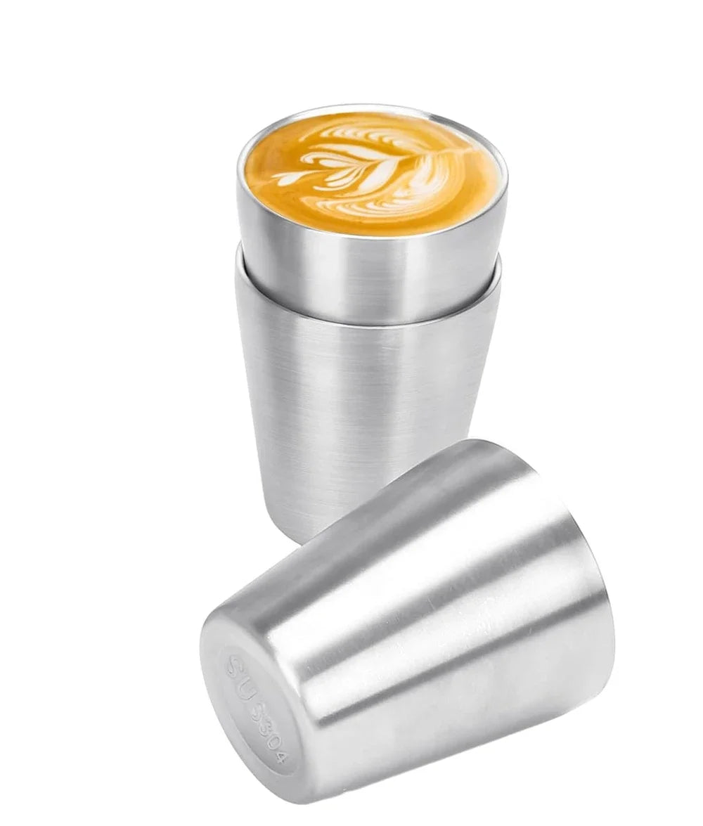 Set De 3 Tasses Empilables En Acier Inoxydable 304