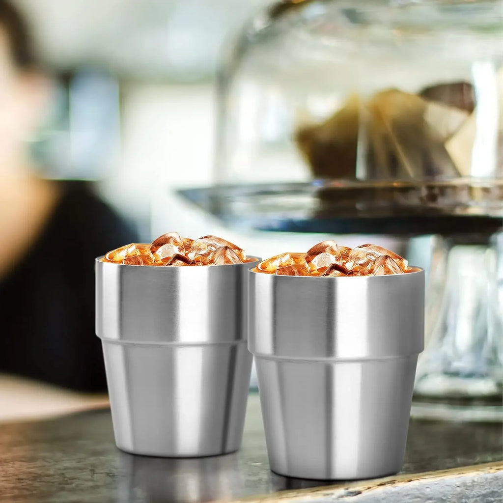 Set De 3 Tasses Empilables En Acier Inoxydable 304