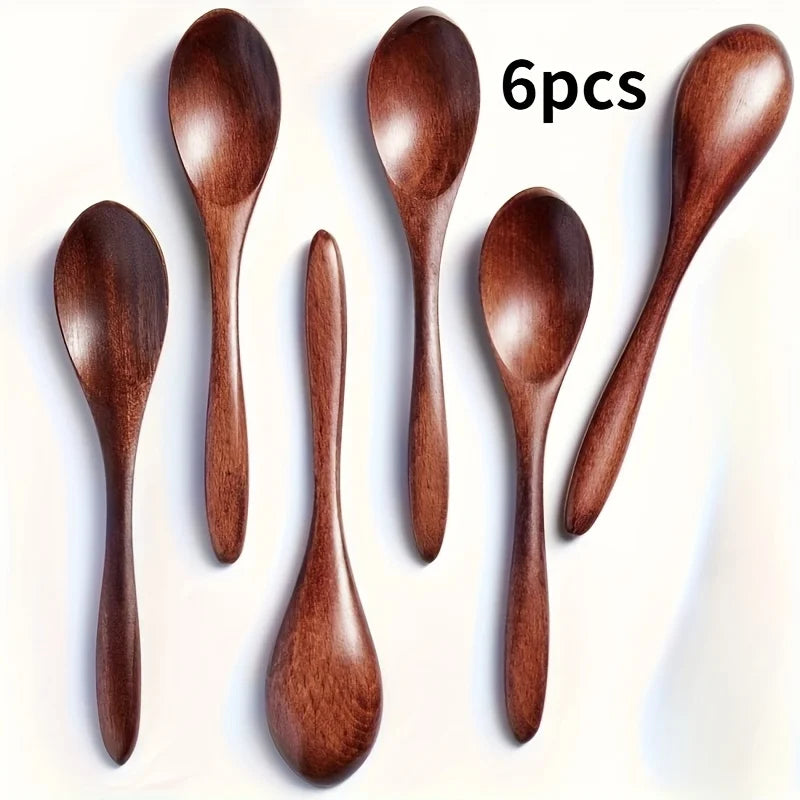 Six Cuillères En Bois Faites À La Main — illustration 1 Image